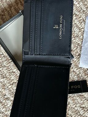 London Fog Black Bifold Wallet with ID Window